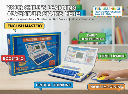 “English Learner Kids Laptop with Mouse Control – Fun Learning Toy”